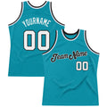 Custom Basketball Jersey - Teal White-Black Throwback