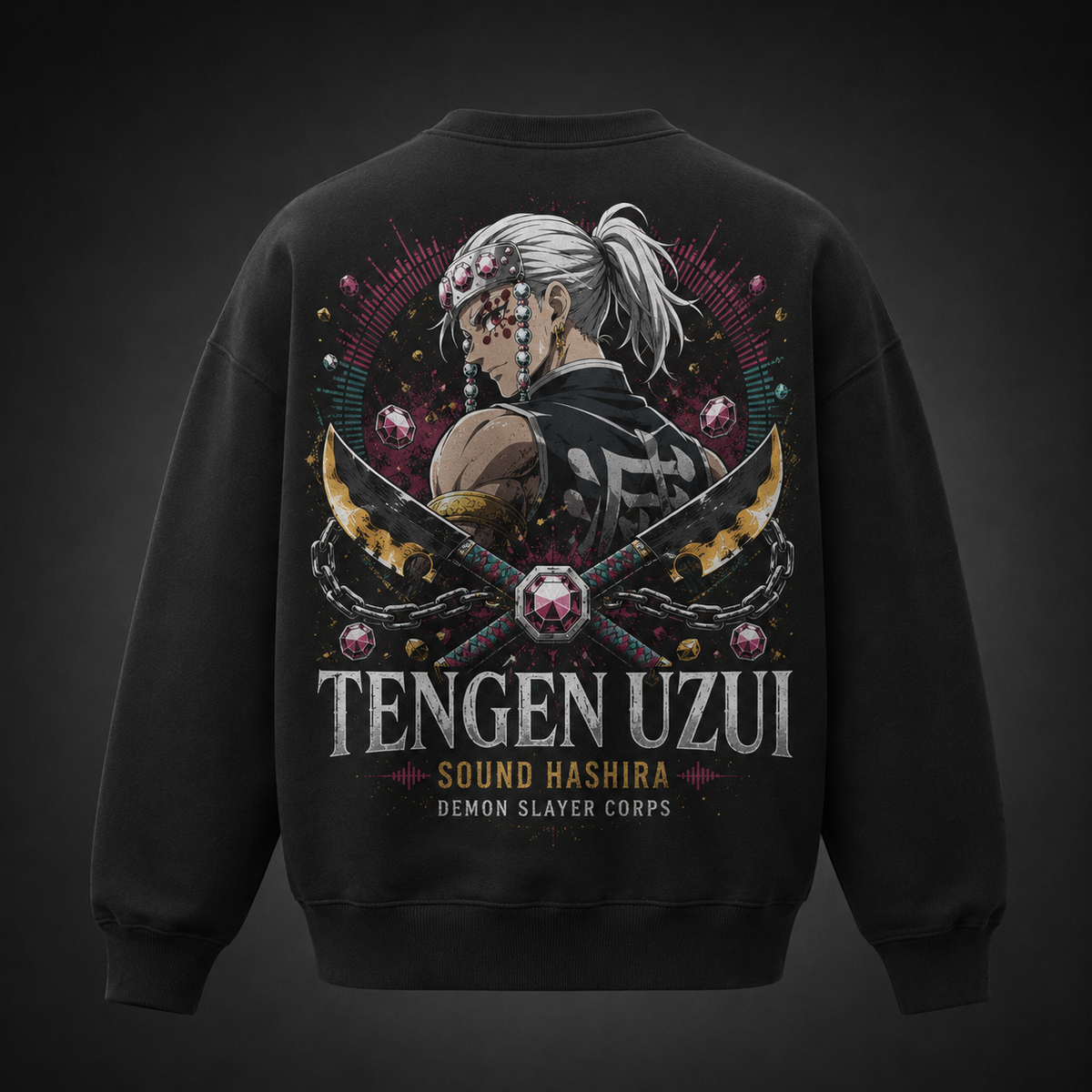 Tengen Uzui Demon Slayer Anime Sweatshirt - Sound Hashira Flash
