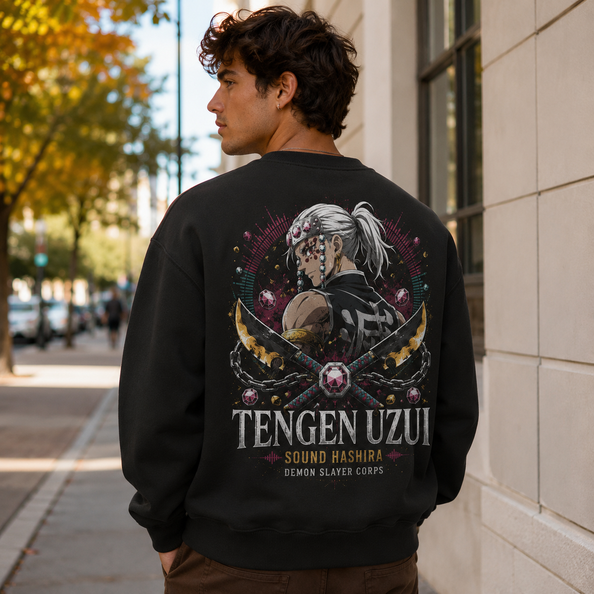 Tengen Uzui Demon Slayer Anime Sweatshirt - Sound Hashira Flash