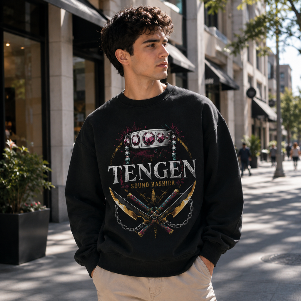 Tengen Uzui Demon Slayer Anime Sweatshirt - Sound Hashira Flash