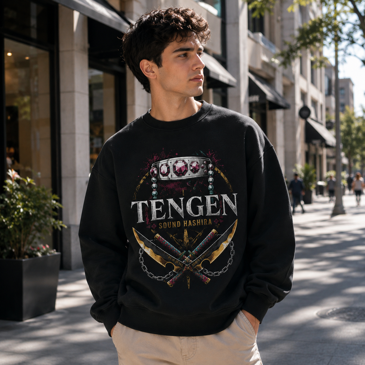 Tengen Uzui Demon Slayer Anime Sweatshirt - Sound Hashira Flash