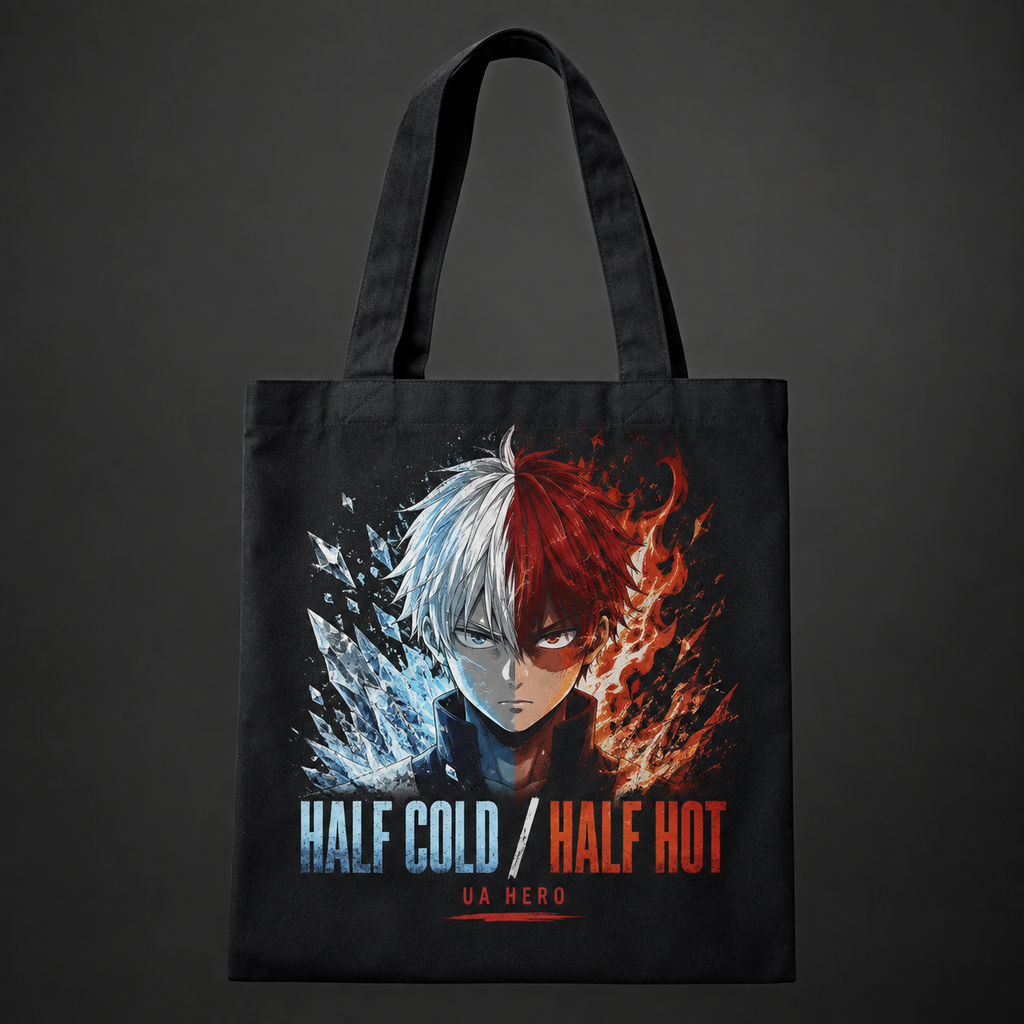 Todoroki My Hero Academia Anime Canvas Tote Bag - Half Cold Half Hot