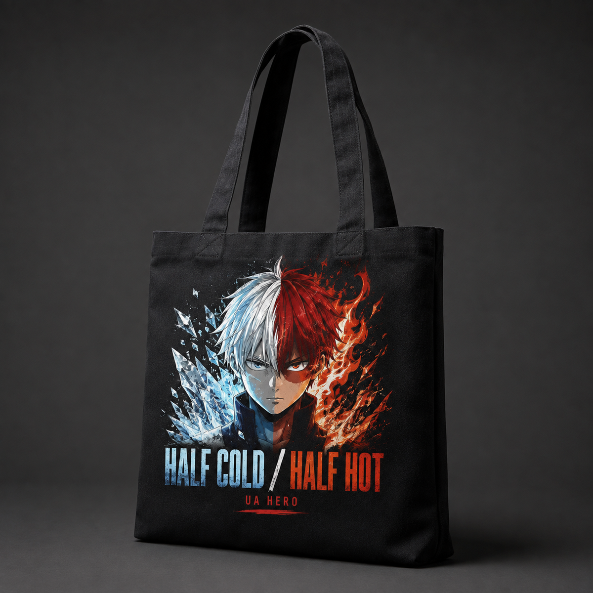 Todoroki My Hero Academia Anime Canvas Tote Bag - Half Cold Half Hot