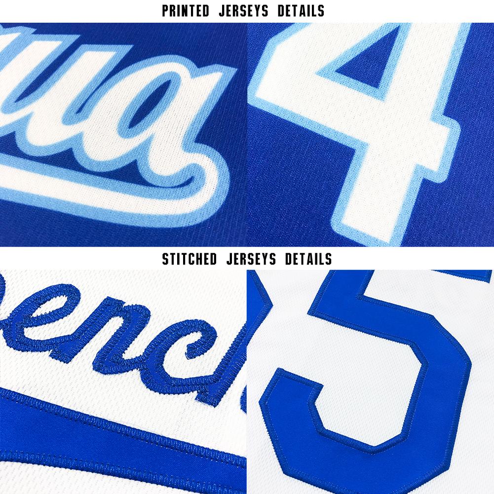 Custom Baseball Jersey - Royal White