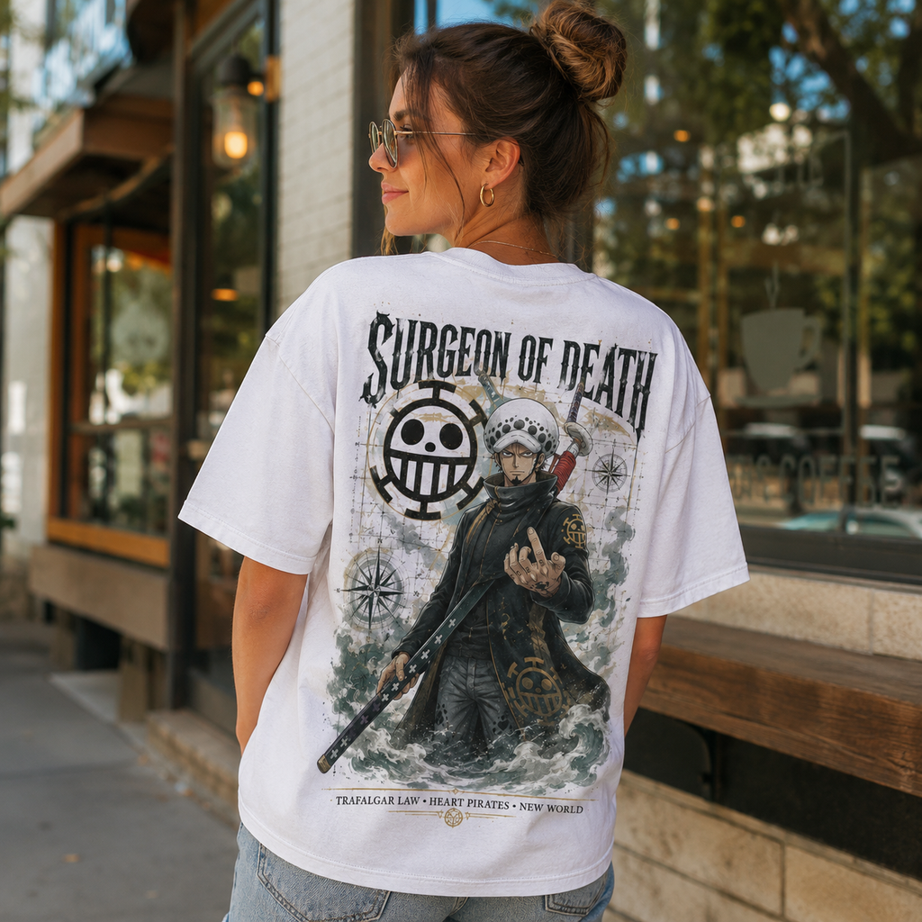 Trafalgar Law One Piece Anime Graphic Tee - Surgeon Of Death
