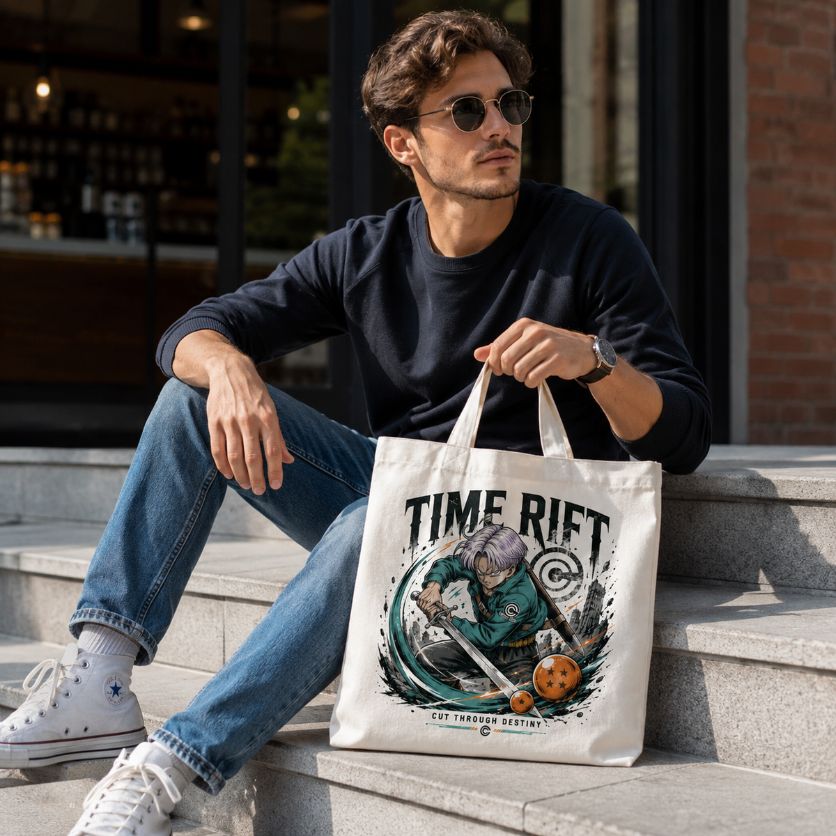 Trunks Dragon Ball Anime Canvas Tote Bag - Time Rift