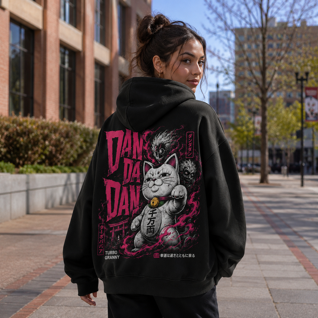 Turbo Granny Dandadan Anime Hoodie - Lucky Cat Spirit