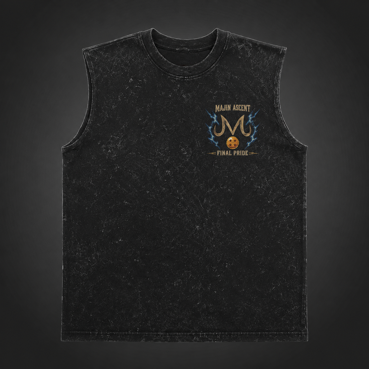 Vegeta & Cell Dragon Ball Anime Tank Top - Majin Ascent Acid Wash Vest