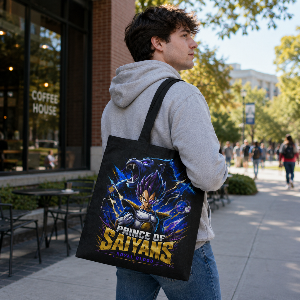 Vegeta Dragon Ball Anime Canvas Tote Bag - Prince Of Saiyans
