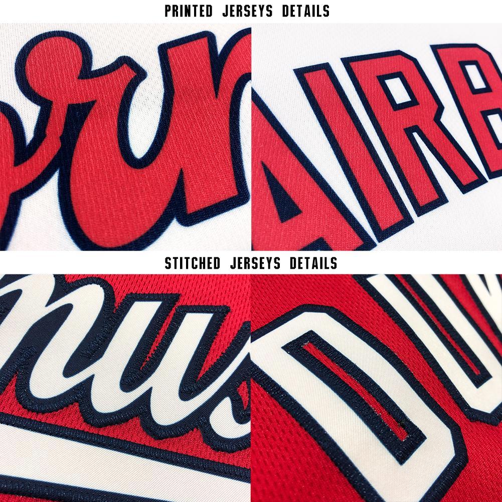 Custom Baseball Jersey - Red White-Navy