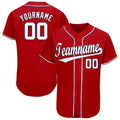 Custom Baseball Jersey - Red White-Navy