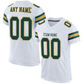 Custom Football Jersey - White Green-Gold Mesh - Style White0003