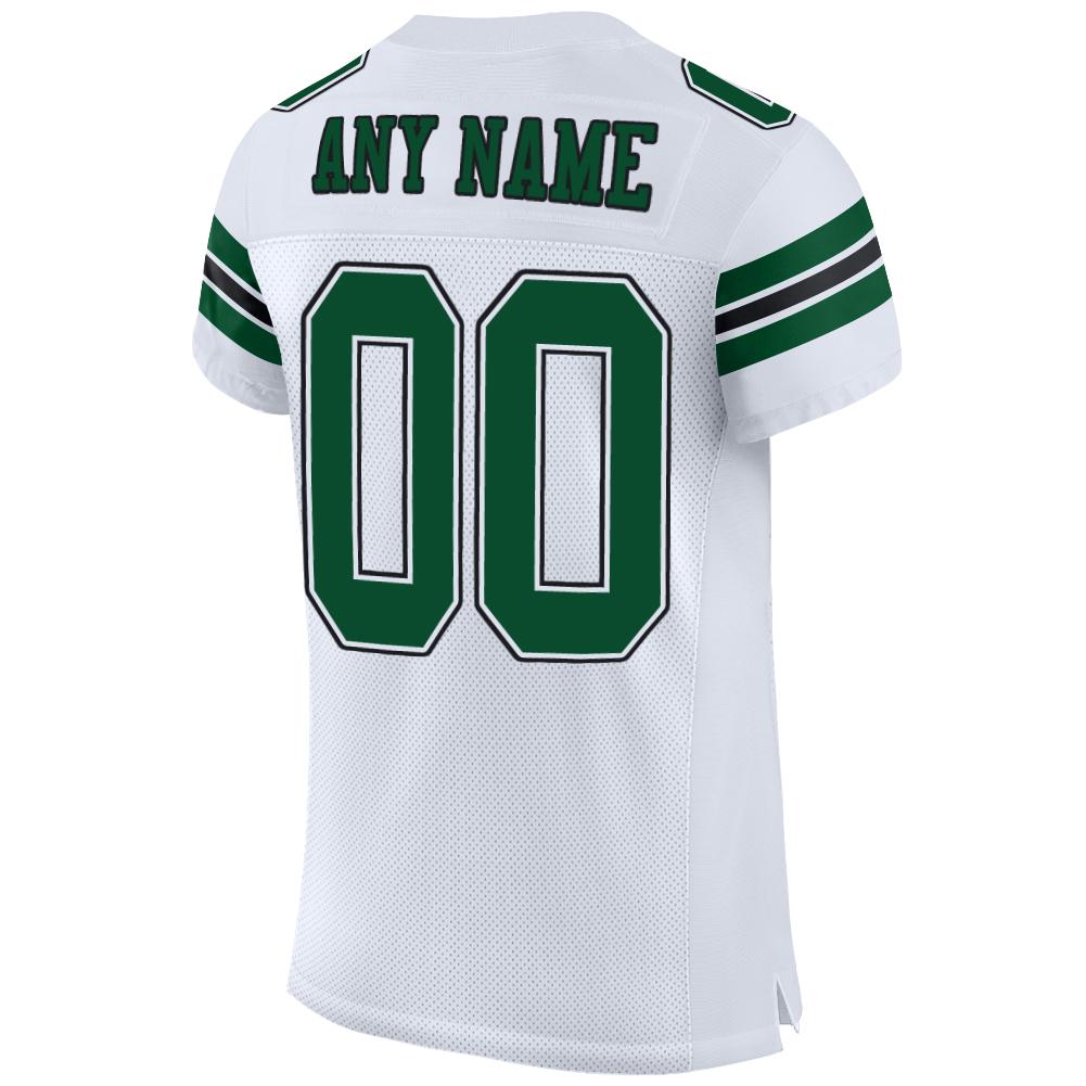 Custom Football Jersey - White Grass Green-Black Mesh - Style White0014