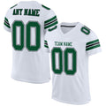 Custom Football Jersey - White Grass Green-Black Mesh - Style White0014