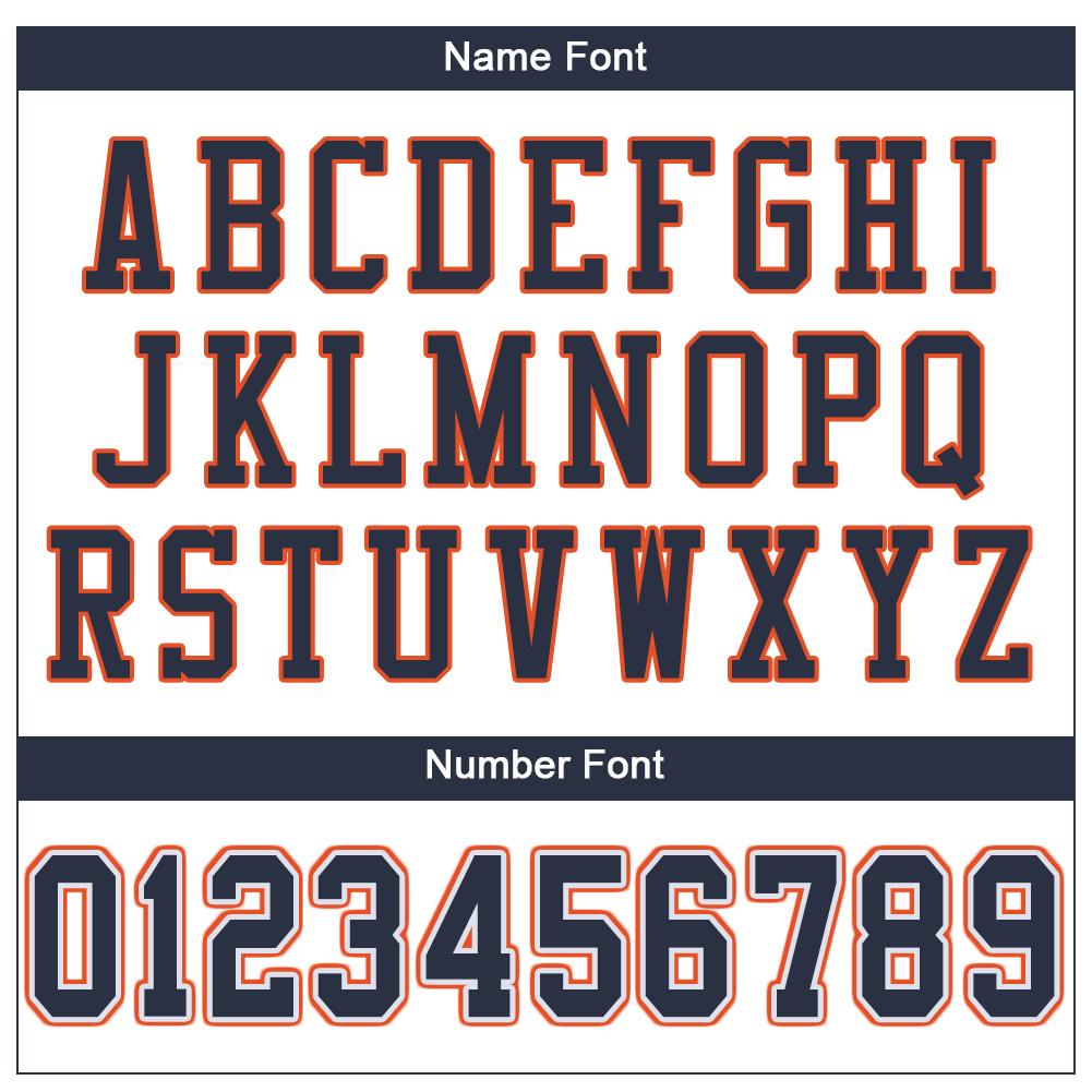 Custom Football Jersey - White Navy-Orange Mesh