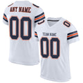 Custom Football Jersey - White Navy-Orange Mesh