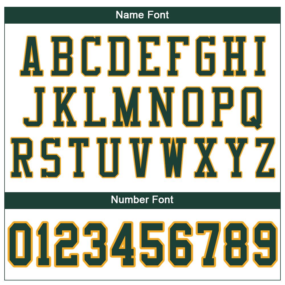 Custom Football Jersey - White Green-Gold Mesh - Style White0203