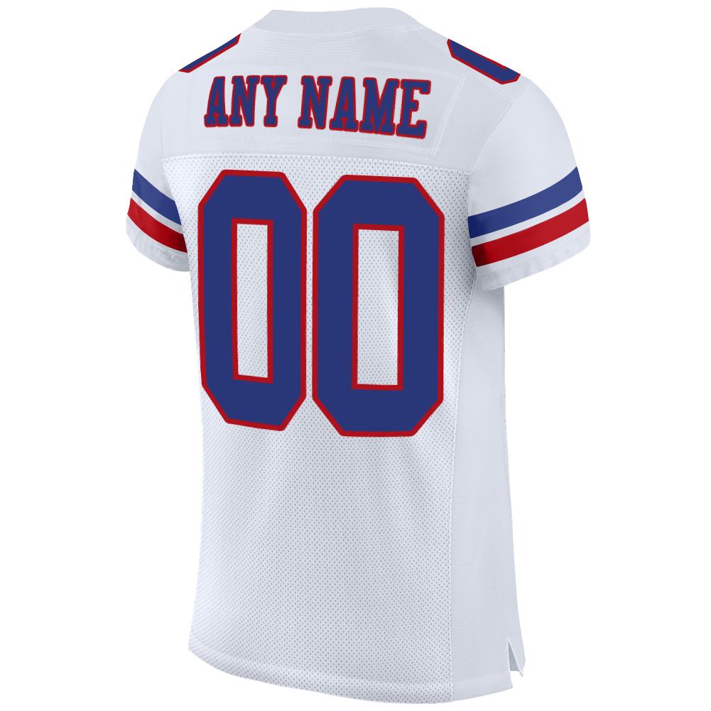 Custom Football Jersey - White Royal-Red Mesh - Style White0204