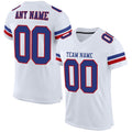 Custom Football Jersey - White Royal-Red Mesh - Style White0204
