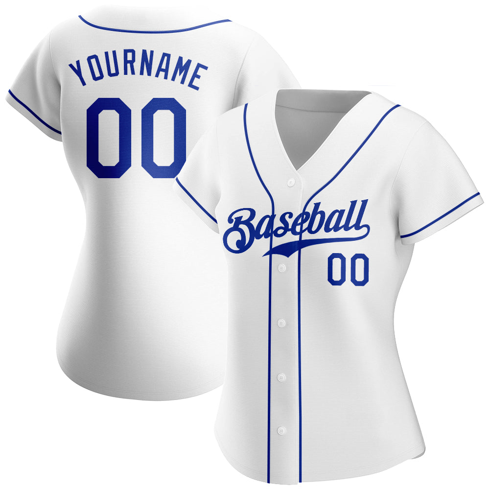 Custom Baseball Jersey - White Royal