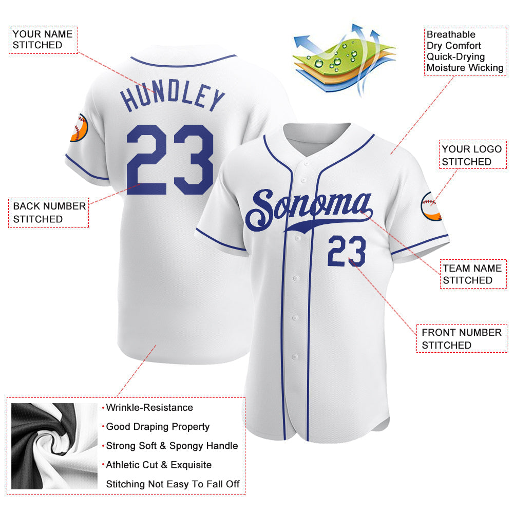 Custom Baseball Jersey - White Royal