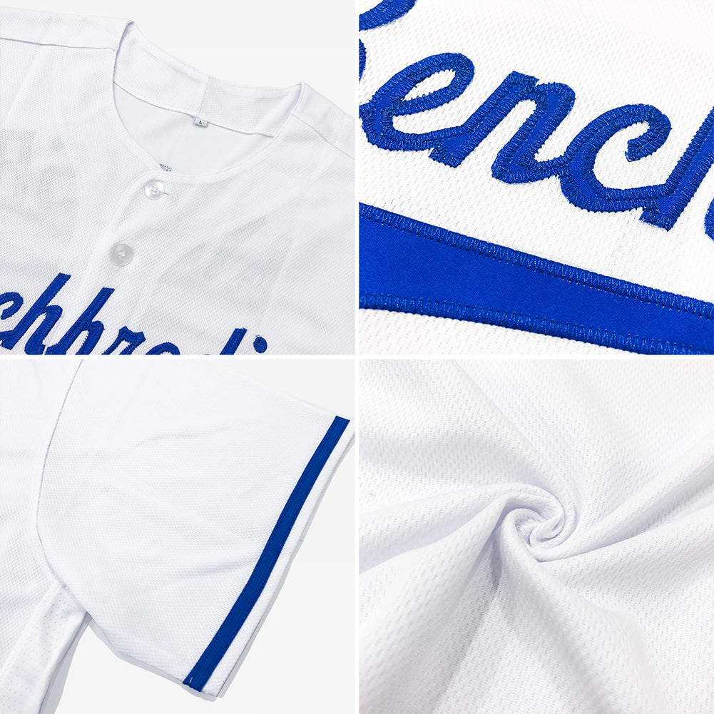 Custom Baseball Jersey - White Royal