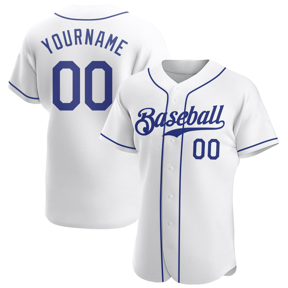 Custom Baseball Jersey - White Royal