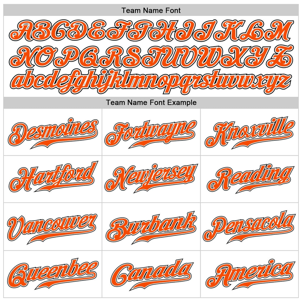 Custom Baseball Jersey - White Orange Pinstripe Orange-Black