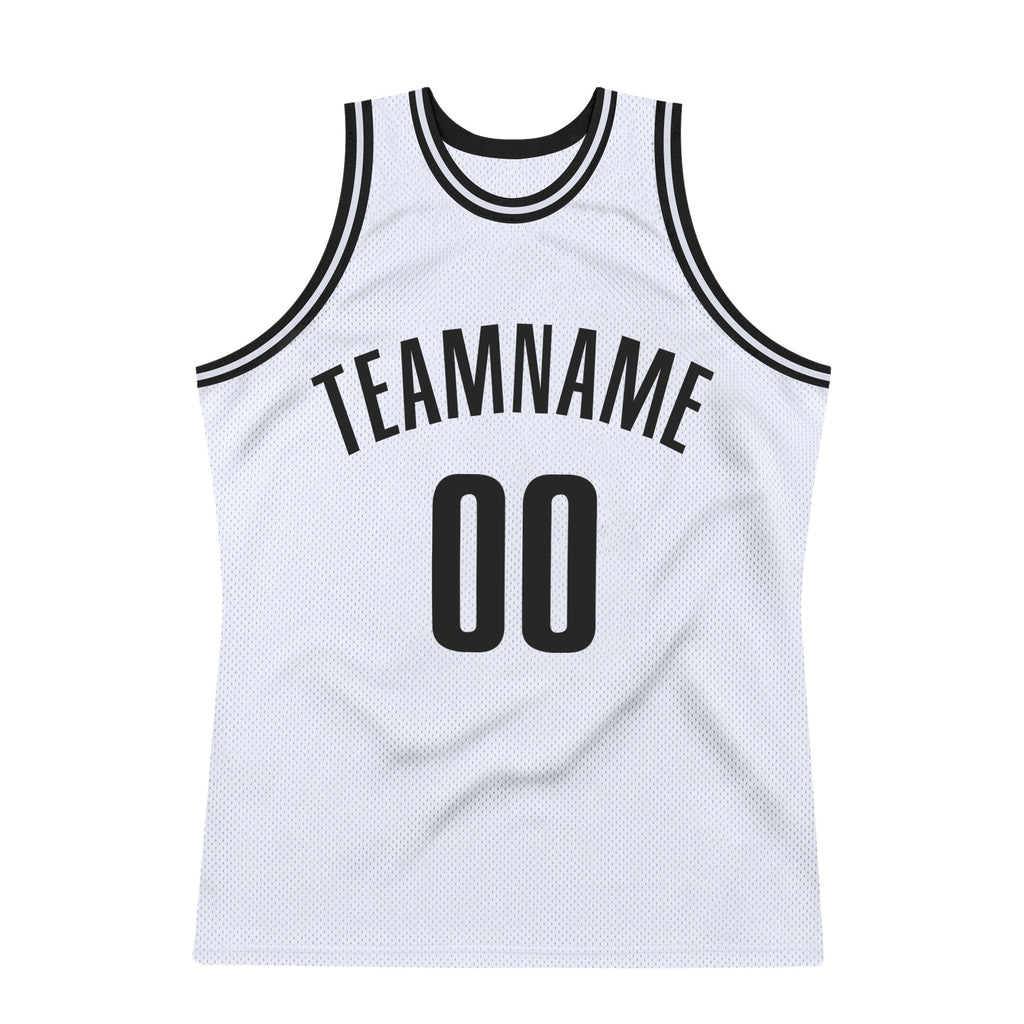 Custom Basketball Jersey - White Black Throwback