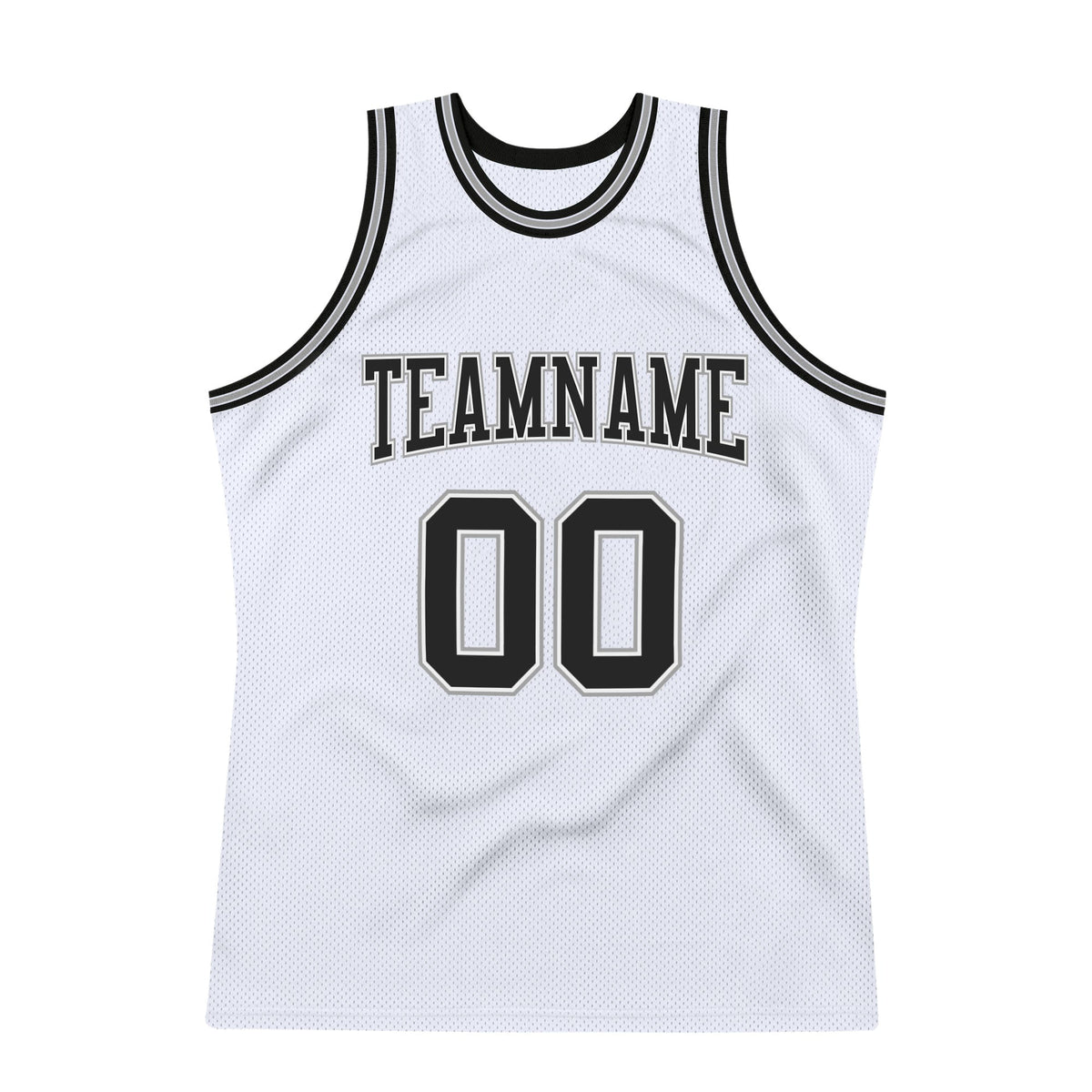Custom Basketball Jersey - White Black-Gray Throwback