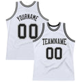 Custom Basketball Jersey - White Black-Gray Throwback