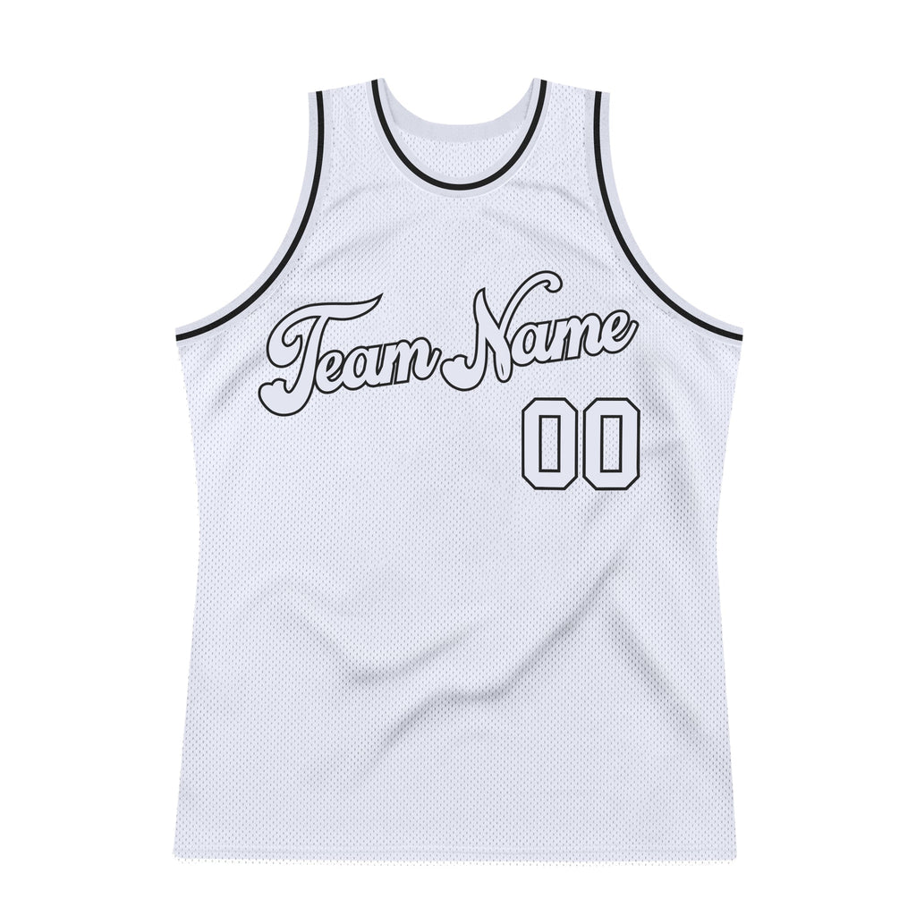 Custom Basketball Jersey - White White-Black Throwback - Style White0499
