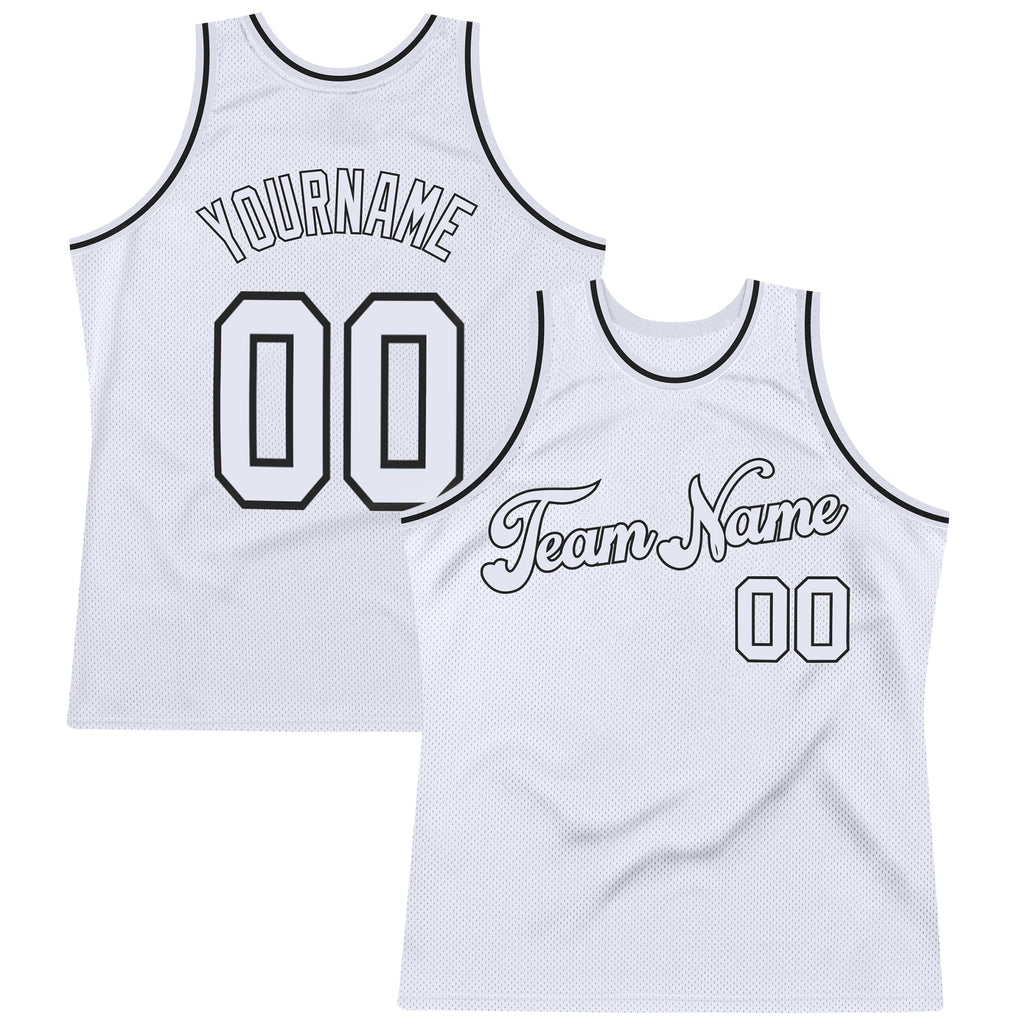 Custom Basketball Jersey - White White-Black Throwback - Style White0499