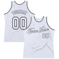 Custom Basketball Jersey - White White-Black Throwback - Style White0499