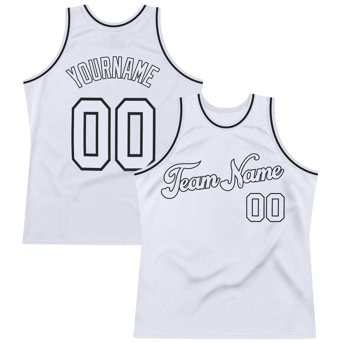 Custom Basketball Jersey - White White-Black Throwback - Style White0499