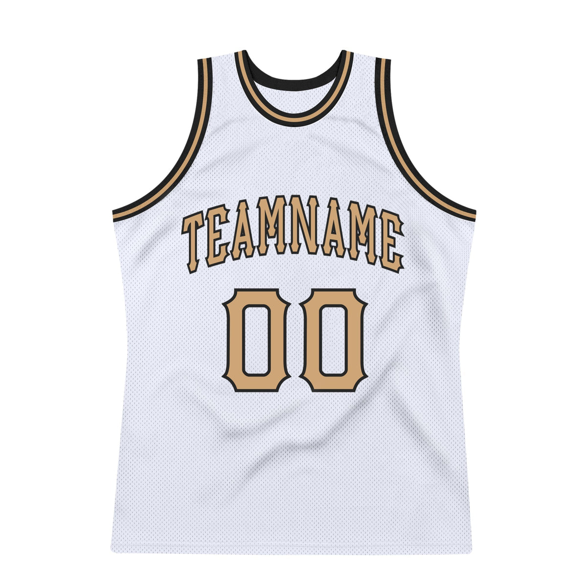 Custom Basketball Jersey - White Old Gold-Black Throwback