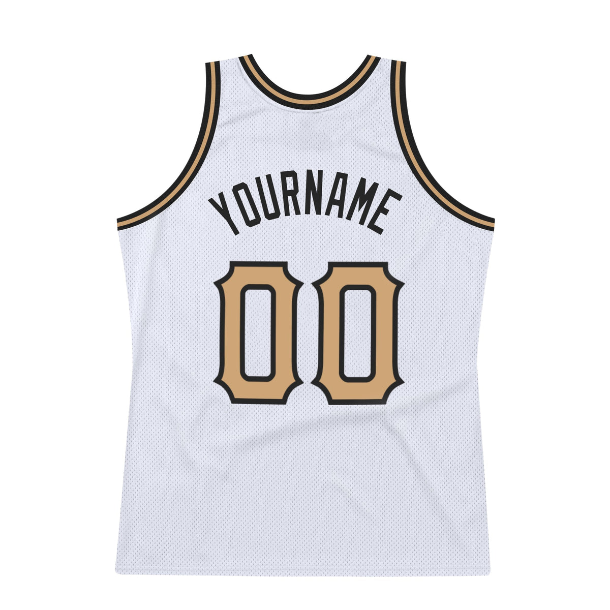 Custom Basketball Jersey - White Old Gold-Black Throwback