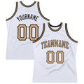 Custom Basketball Jersey - White Old Gold-Black Throwback