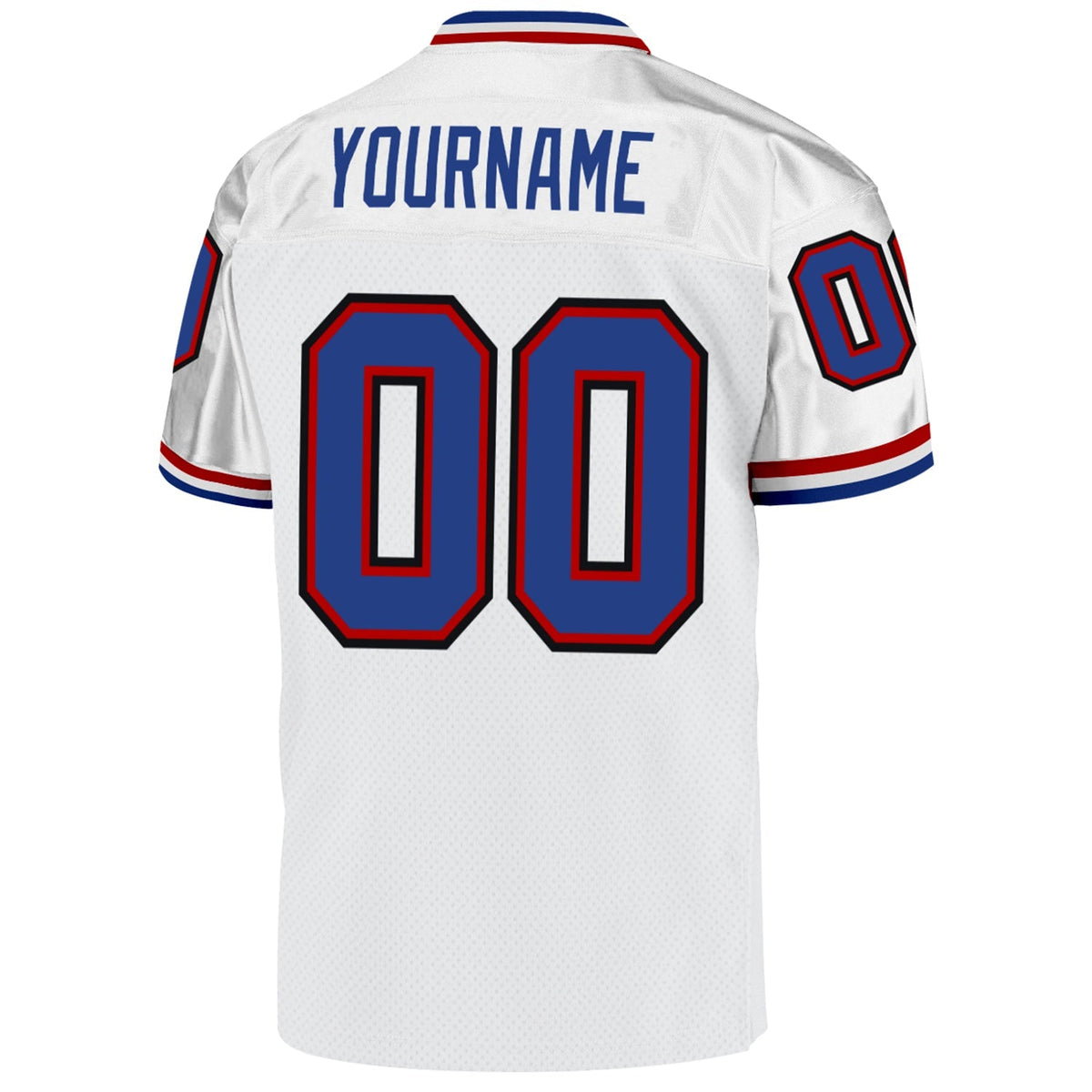 Custom Football Jersey - White Royal-Red Mesh Throwback