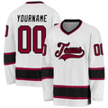 Custom Hockey Jersey - White Maroon-Black