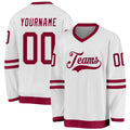 Custom Hockey Jersey - White Maroon