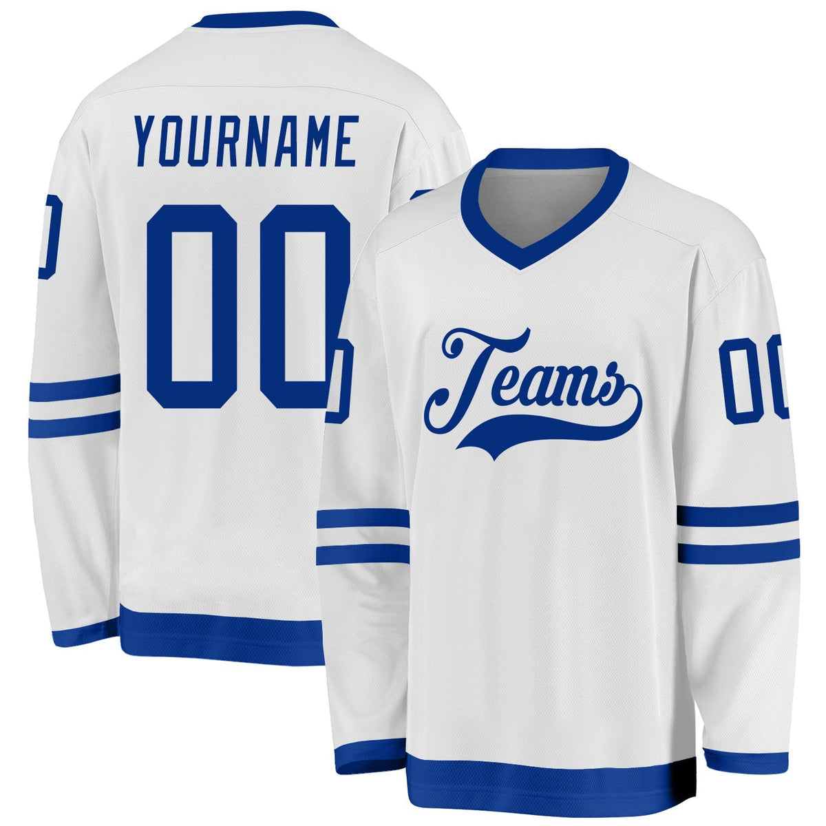 Custom Hockey Jersey - White Royal