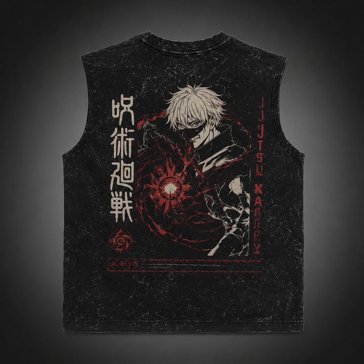 Yuta Okkotsu Jujutsu Kaisen Anime Tank Top - Cursed Manga Panels Acid Wash Vest